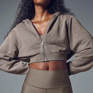 Alo Yoga Sweet Escape Olive Tree Cropped Jacket